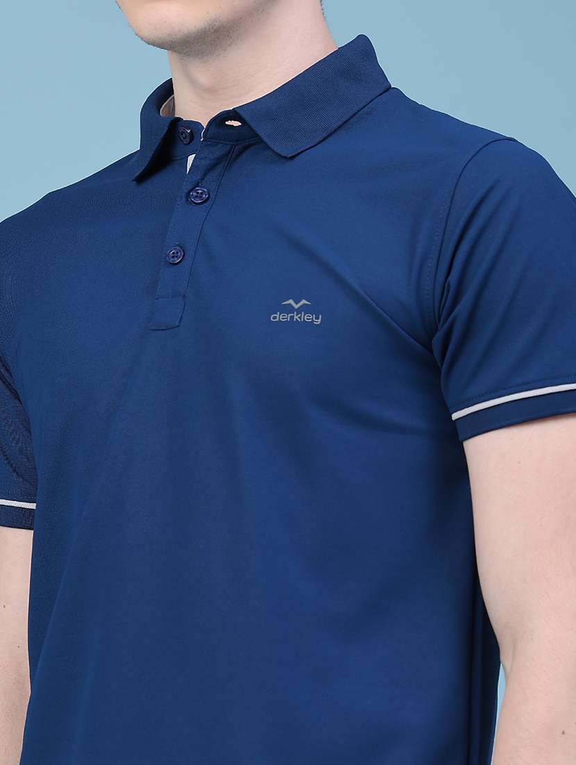 Men Solid Short Sleeve Slim Fit Polo T-shirt - 22590776 -  Standard Image - 1