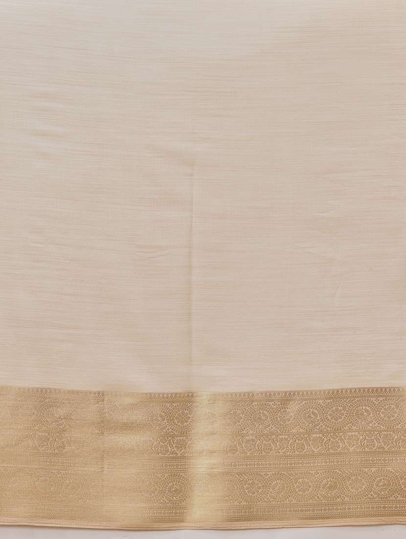 Women Solid With Bordered Kasavu Saree With Blouse - 22591188 -  Standard Image - 4