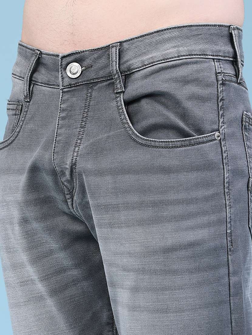 Men Washed Mid Rise Full Length Slim Fit Jeans - 22591602 -  Standard Image - 1