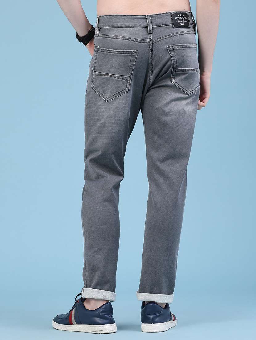Men Washed Mid Rise Full Length Slim Fit Jeans - 22591602 -  Standard Image - 4