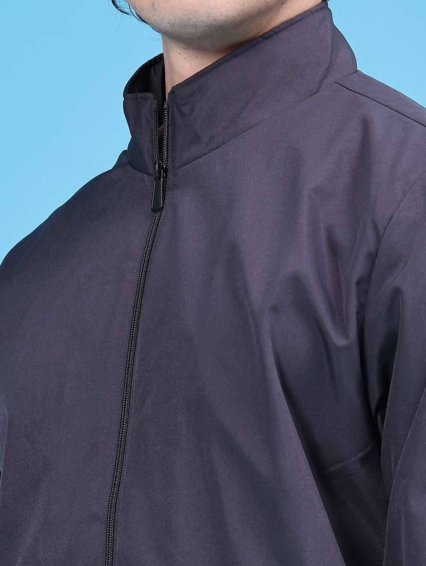 Men Solid Long Sleeve Windcheater Bomber Jacket - 22591837 -  Standard Image - 1