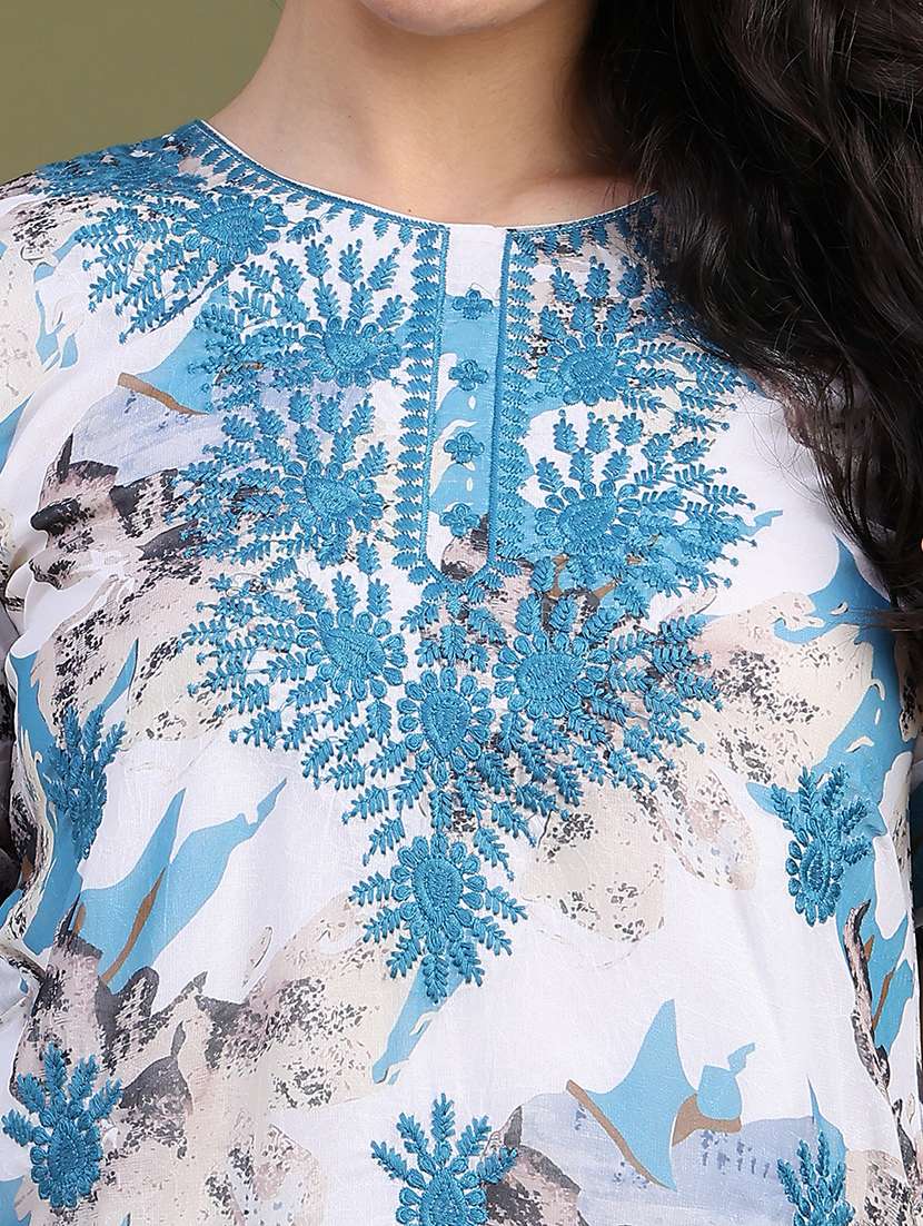 Women Printed Three Quarter Sleeves Regular Top - 22591993 -  Standard Image - 1