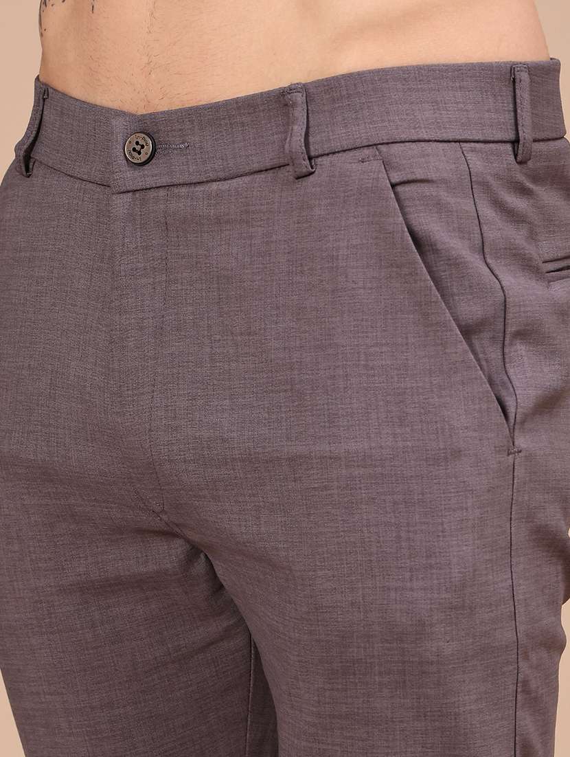 Men Solid Mid Rise Chinos Casual Trouser - 22592271 -  Standard Image - 1