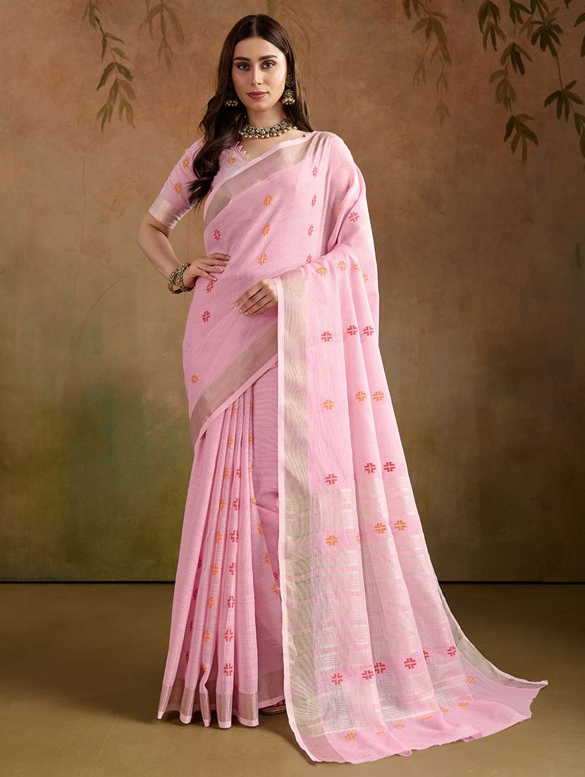 women self design handloom saree with blouse