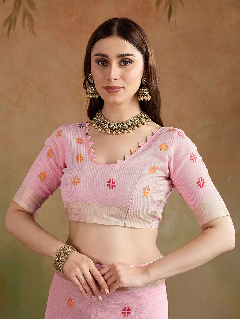 women self design handloom saree with blouse - 22592453 -  Standard Image - 4