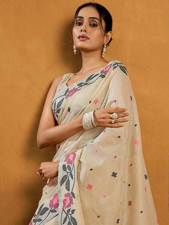 women self design handloom saree with blouse - 22592504 -  Standard Image - 1