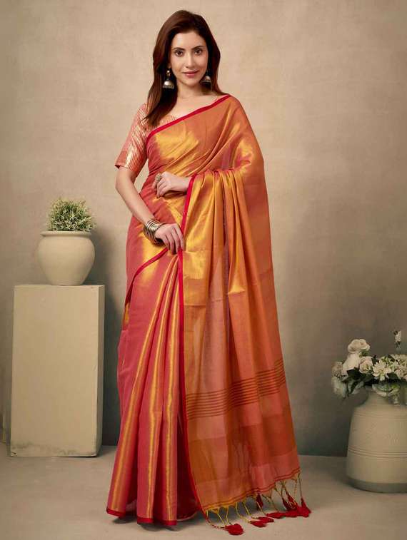 women solid plain saree with blouse