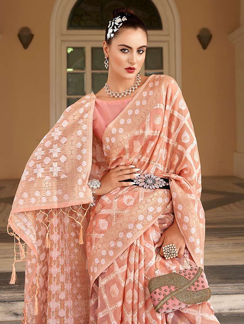 Women Self Design Banarasi Saree With Blouse - 22592707 -  Standard Image - 1