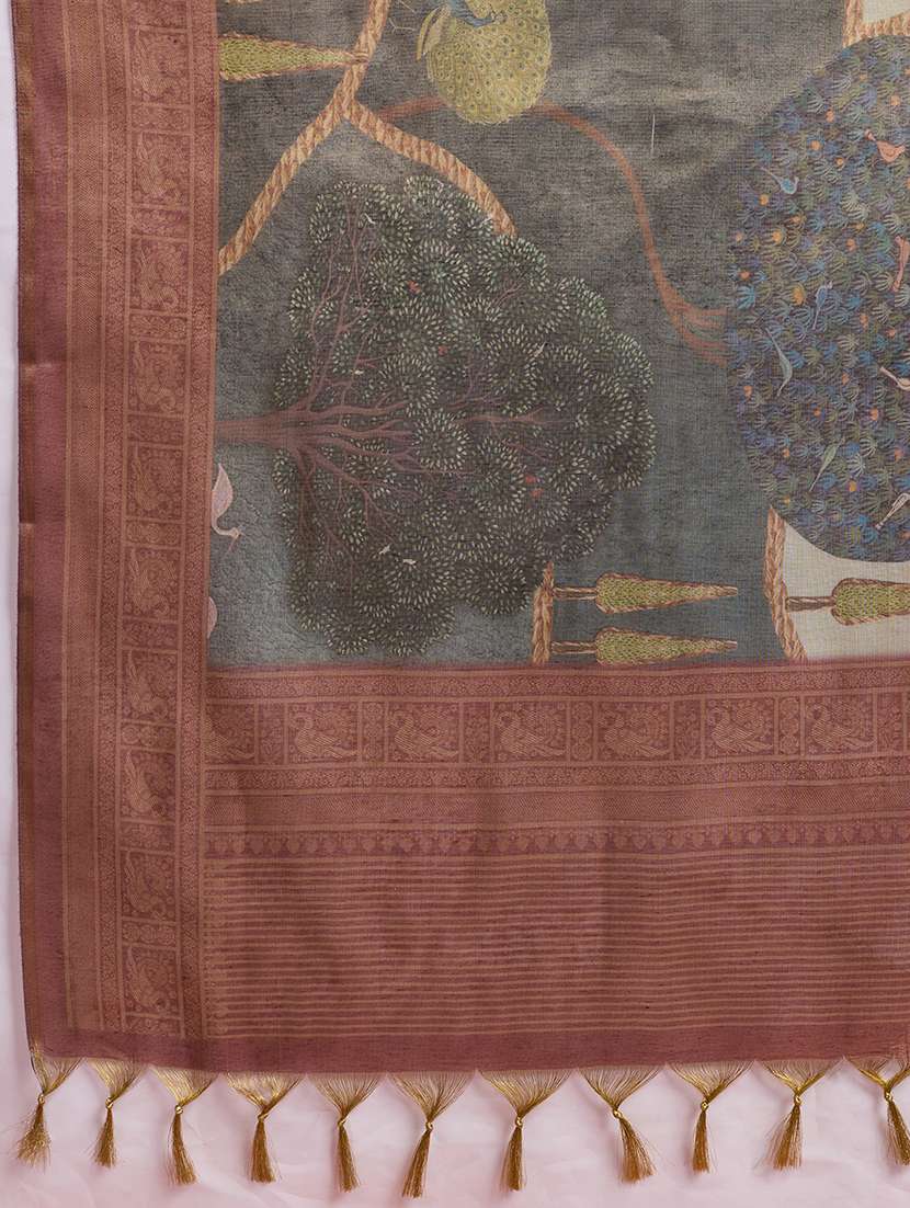 women printed saree with blouse - 22592895 -  Standard Image - 6