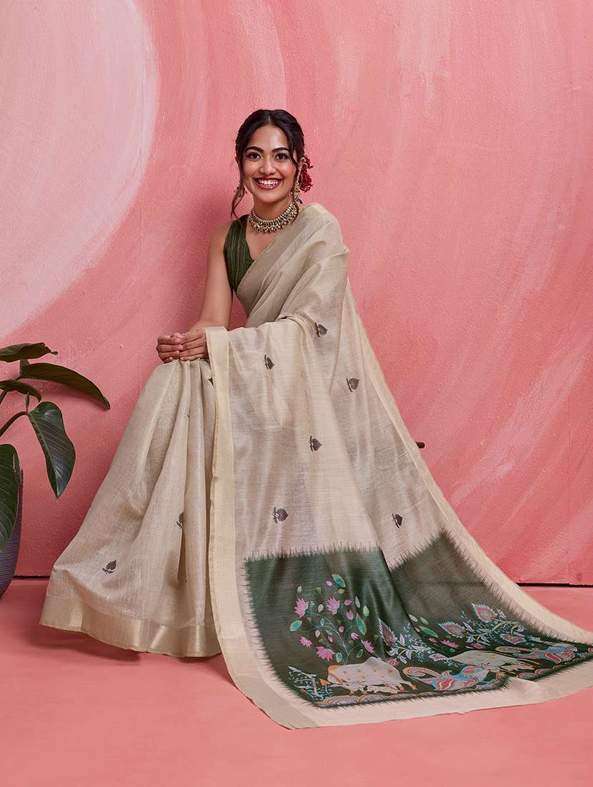 women printed casual wear saree with blouse - 22592921 -  Standard Image - 4