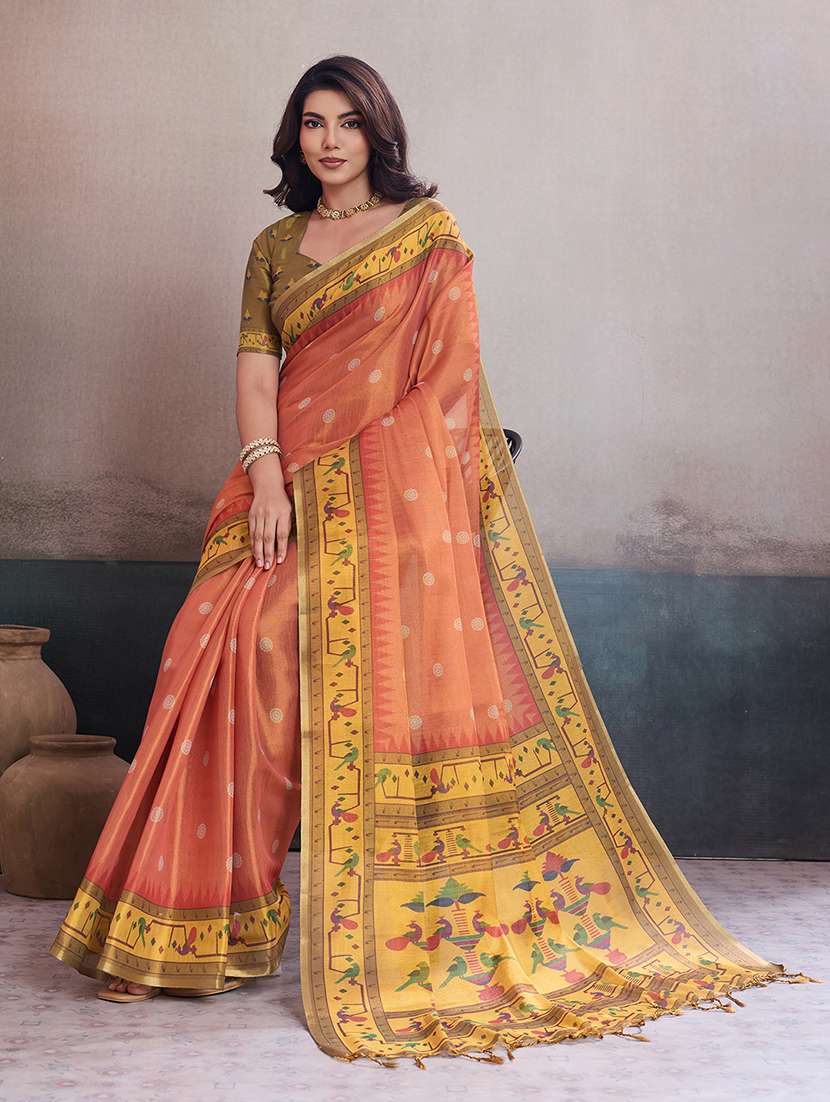 women printed bordered saree with blouse - 22592984 -  Standard Image - 4