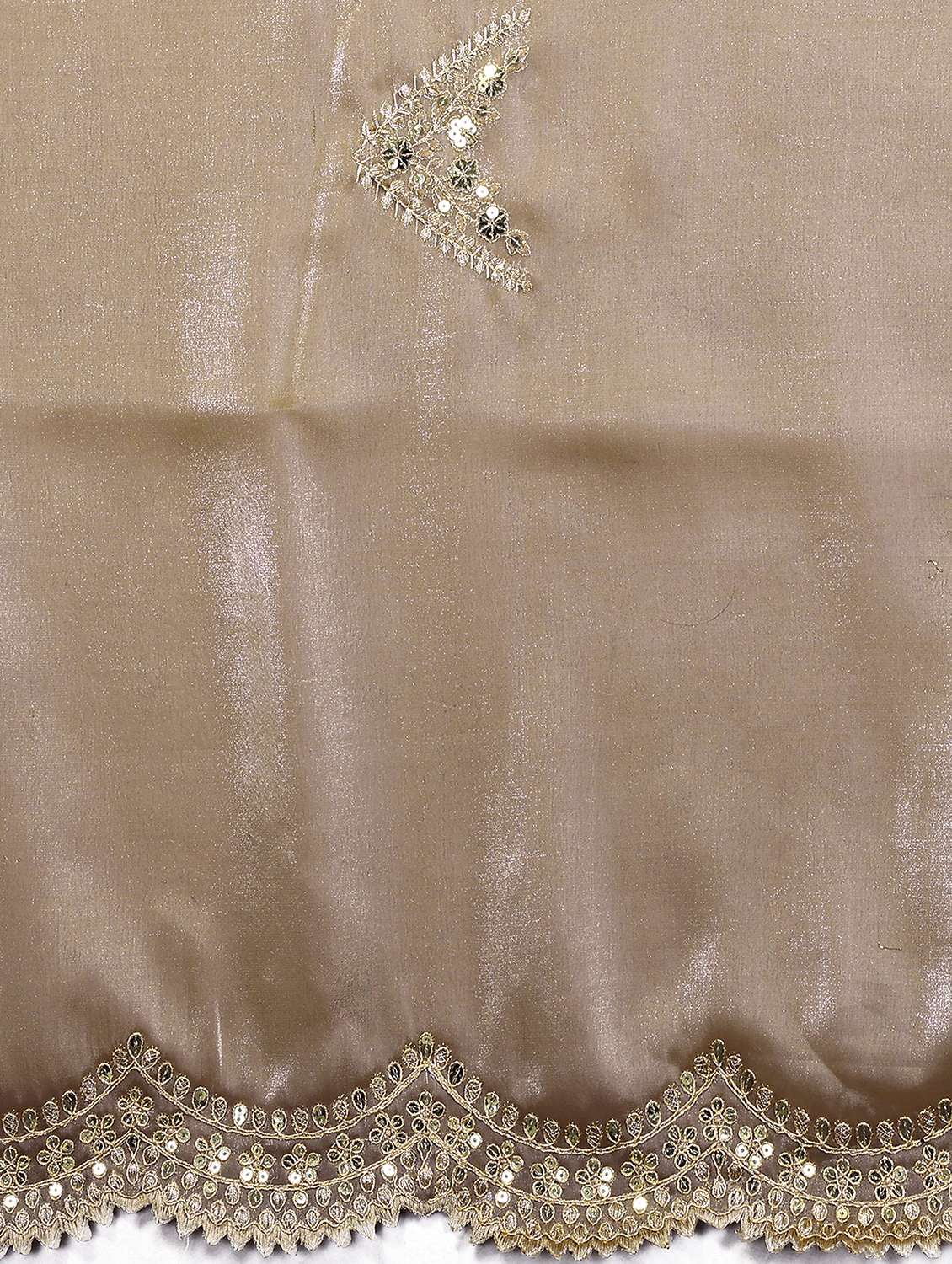 Women Solid With Work Embroidered Saree With Blouse - 22593036 -  Standard Image - 6