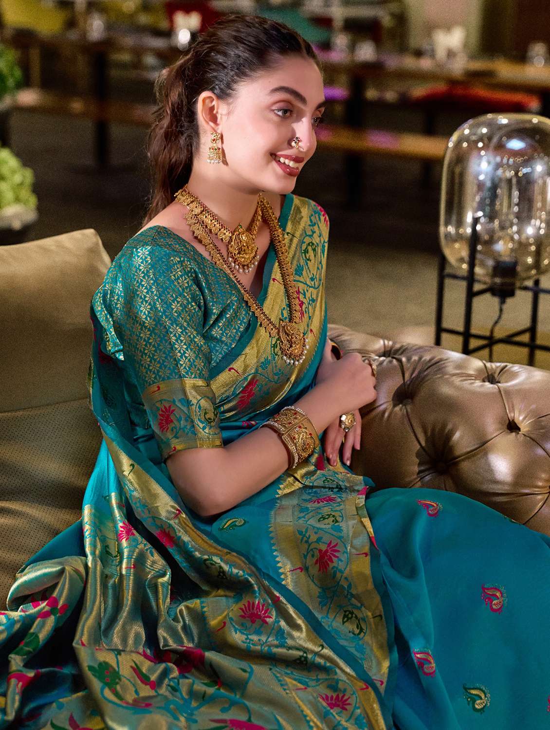 women self design paithani saree with blouse - 22593070 -  Standard Image - 1