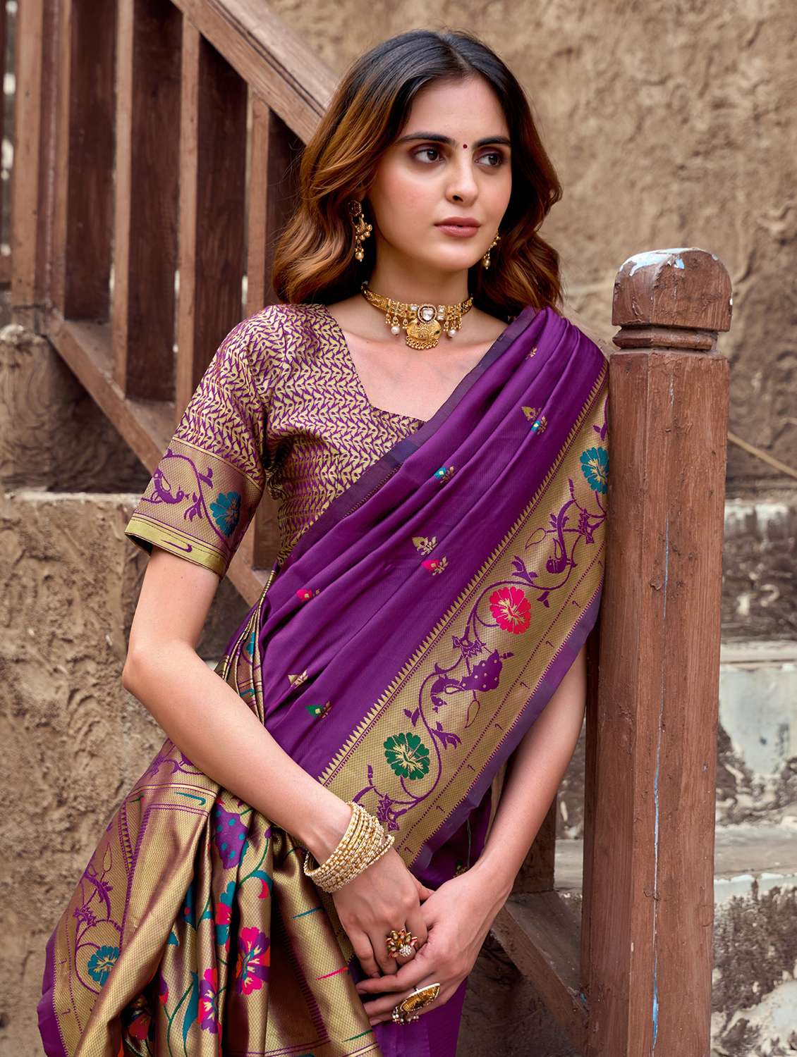 women self design paithani saree with blouse - 22593075 -  Standard Image - 1