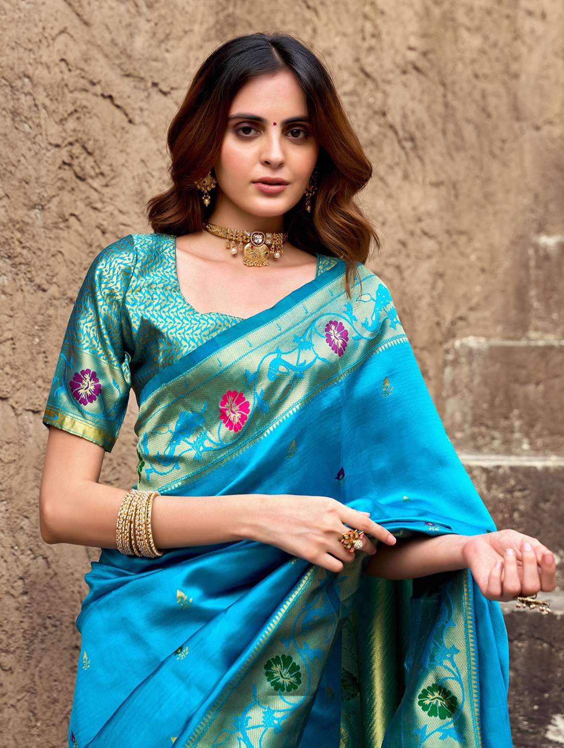 women self design paithani saree with blouse - 22593076 -  Standard Image - 1