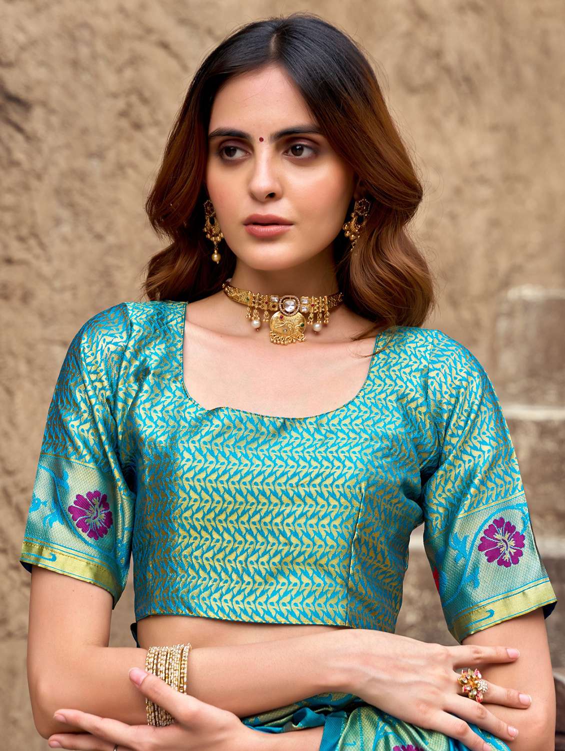 women self design paithani saree with blouse - 22593076 -  Standard Image - 6