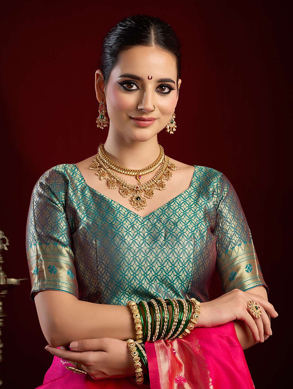 women self design paithani saree with blouse - 22593084 -  Standard Image - 4