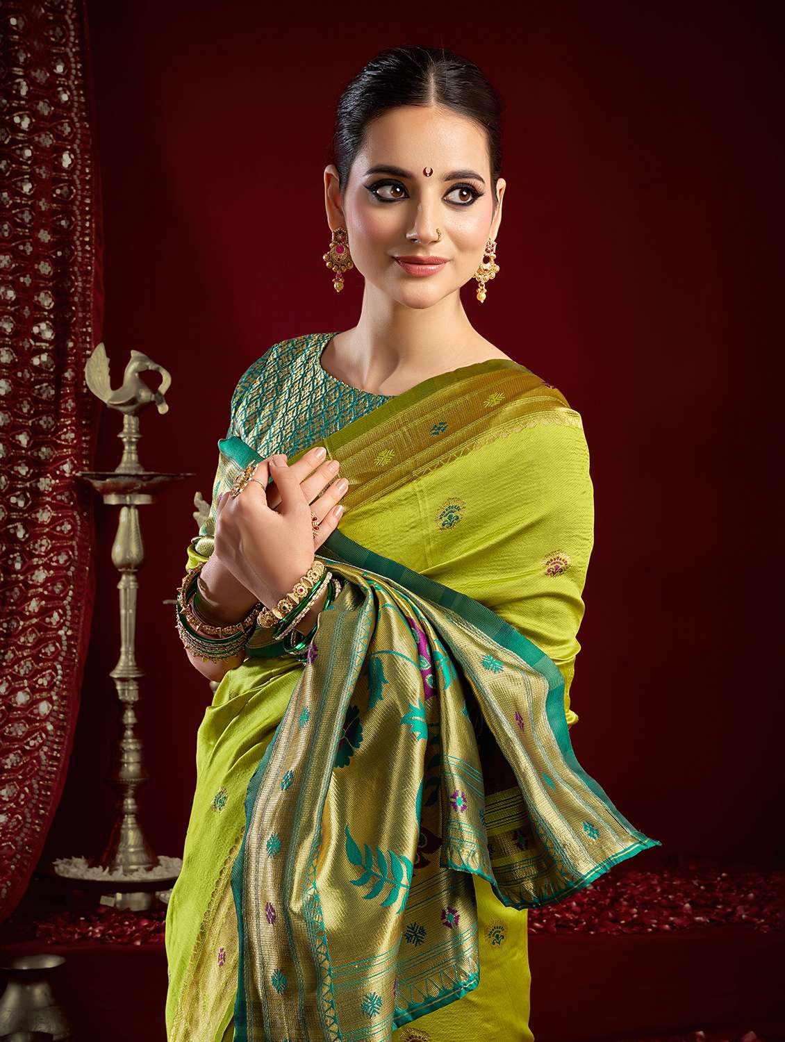 women self design paithani saree with blouse - 22593085 -  Standard Image - 1