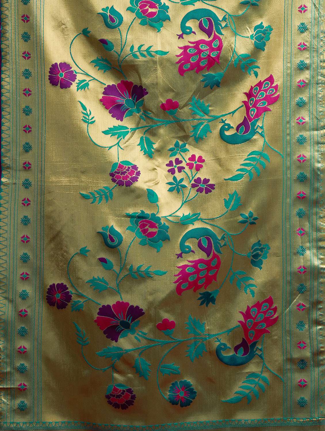 Women Self Design Paithani Saree With Blouse - 22593086 -  Standard Image - 6