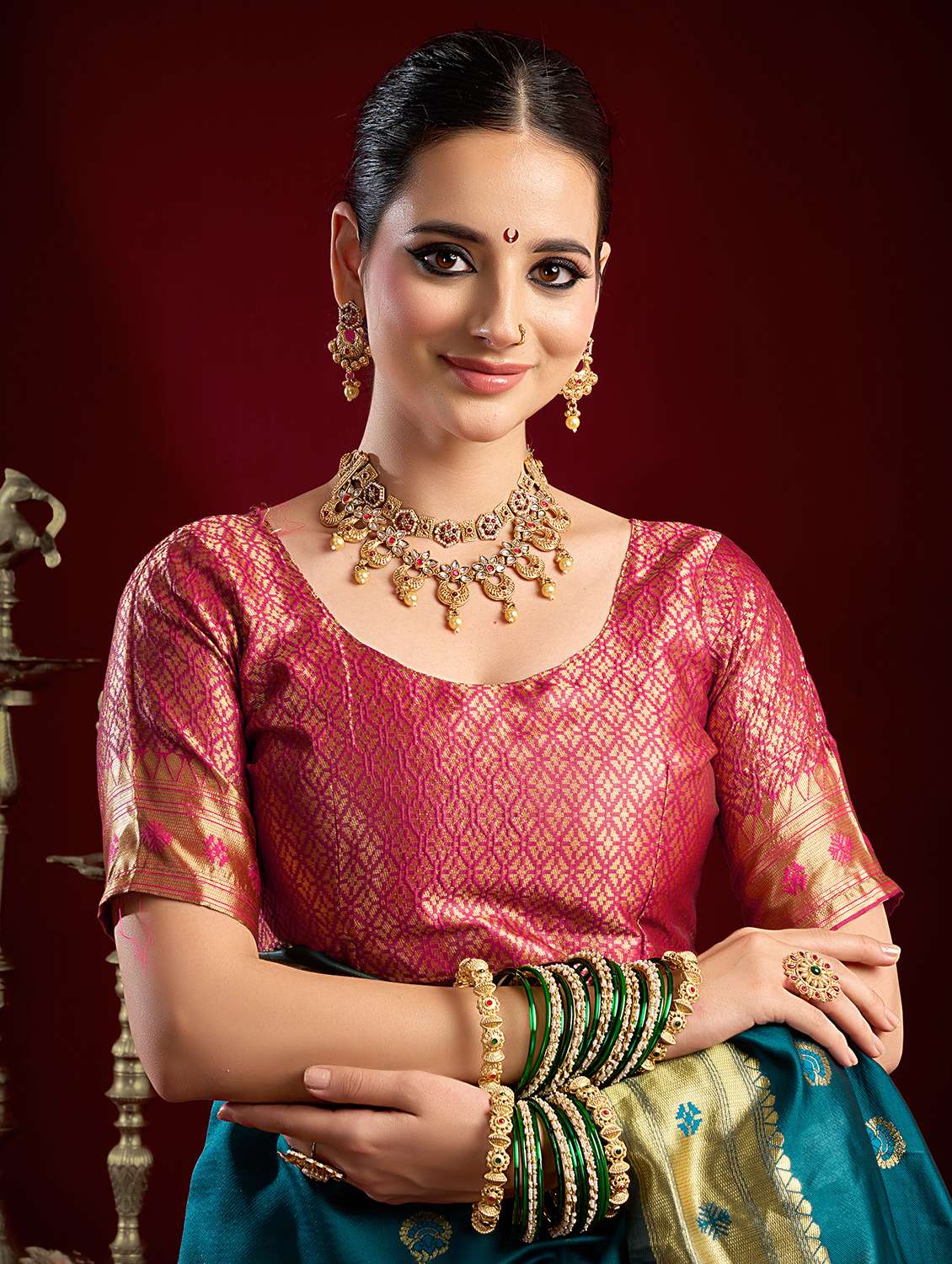 Women Self Design Paithani Saree With Blouse - 22593088 -  Standard Image - 4
