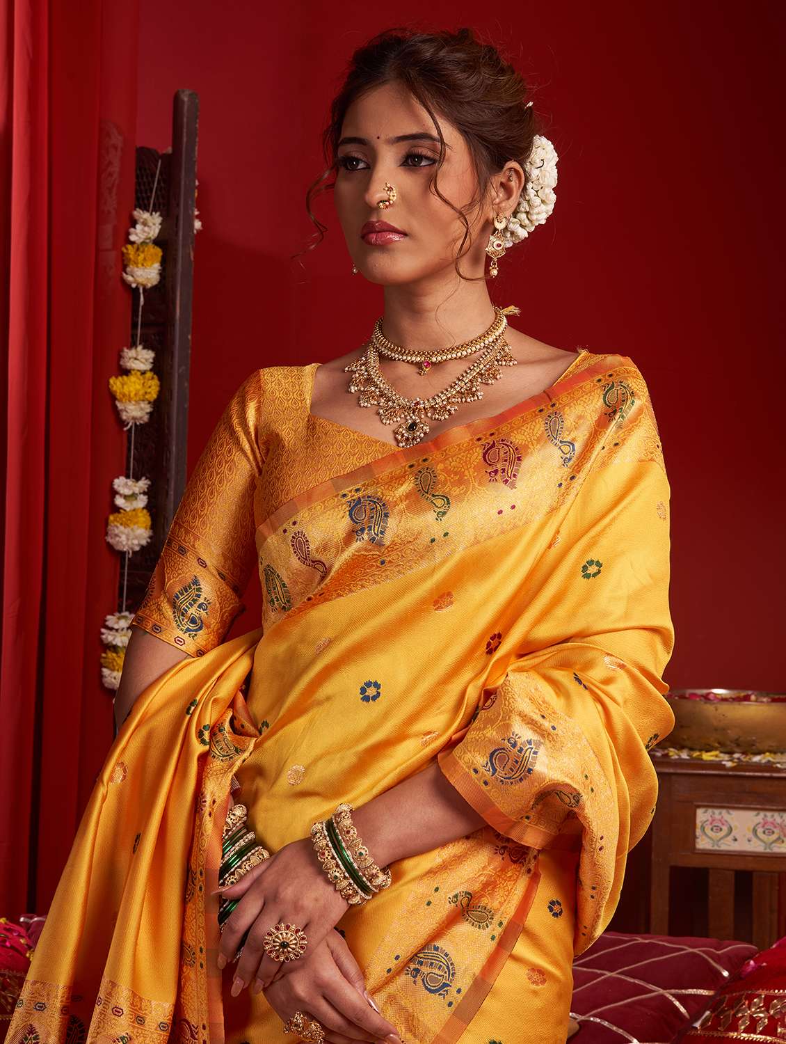 women self design paithani saree with blouse - 22593100 -  Standard Image - 1