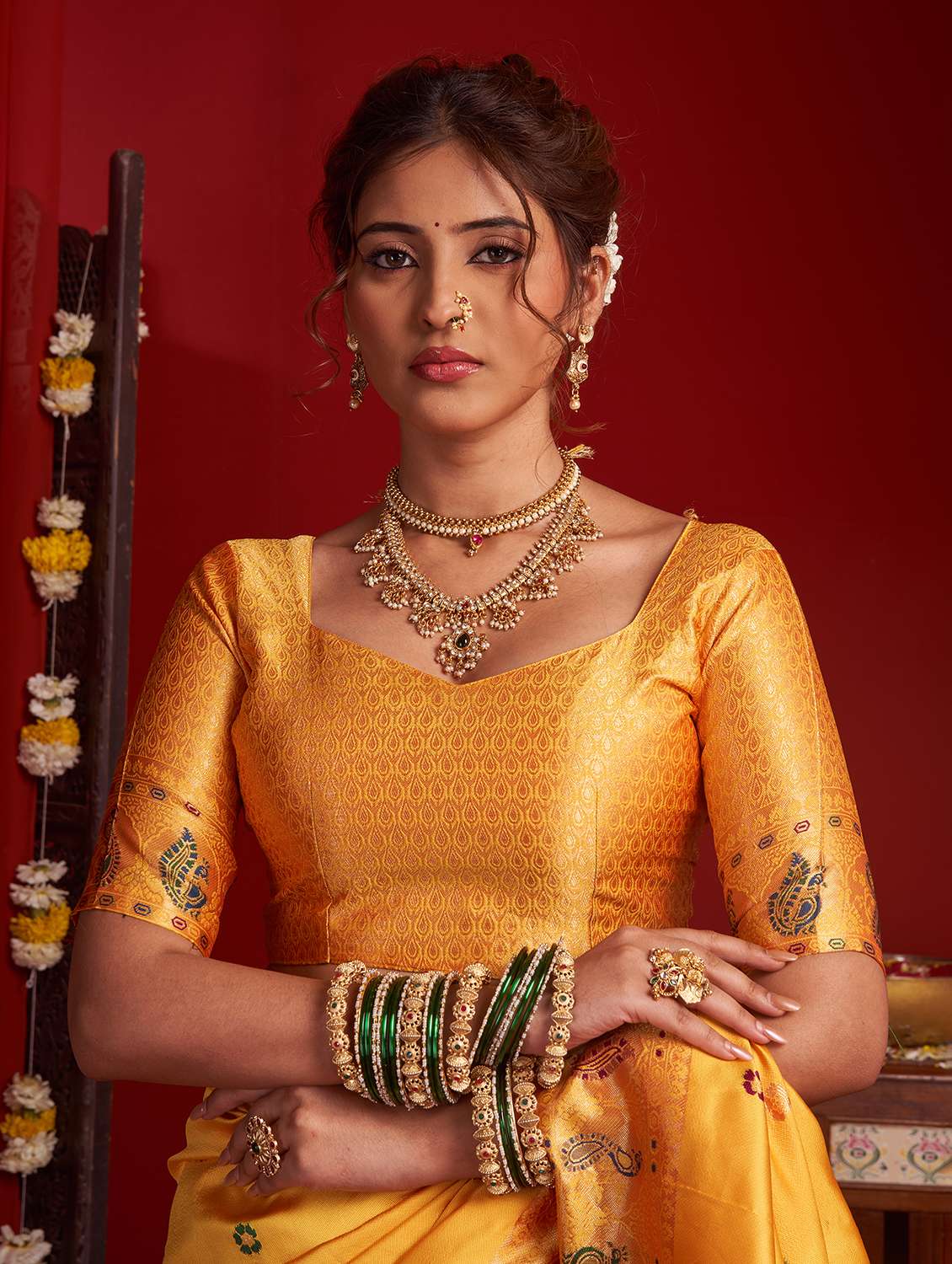 women self design paithani saree with blouse - 22593100 -  Standard Image - 4
