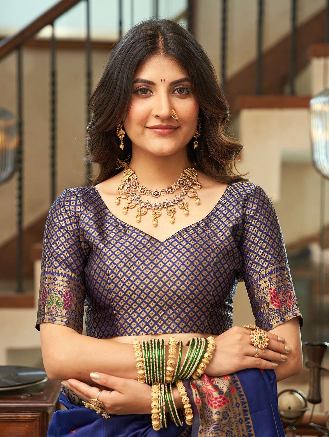 women self design paithani saree with blouse - 22593101 -  Standard Image - 4