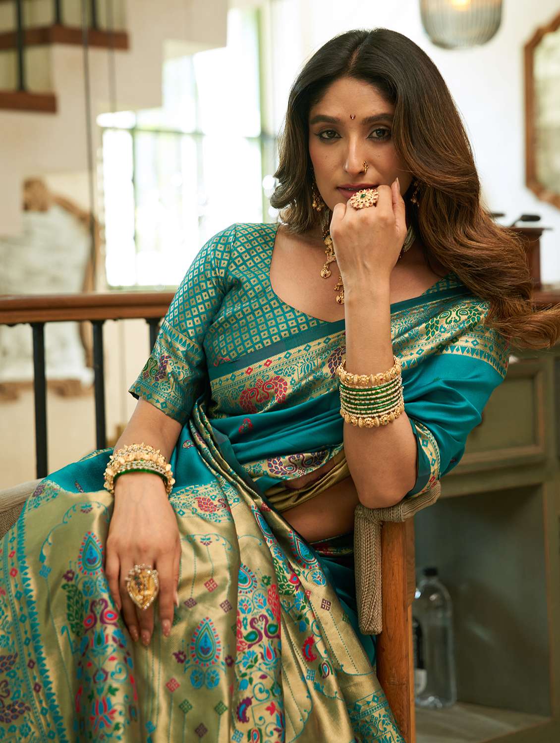 women self design paithani saree with blouse - 22593107 -  Standard Image - 1