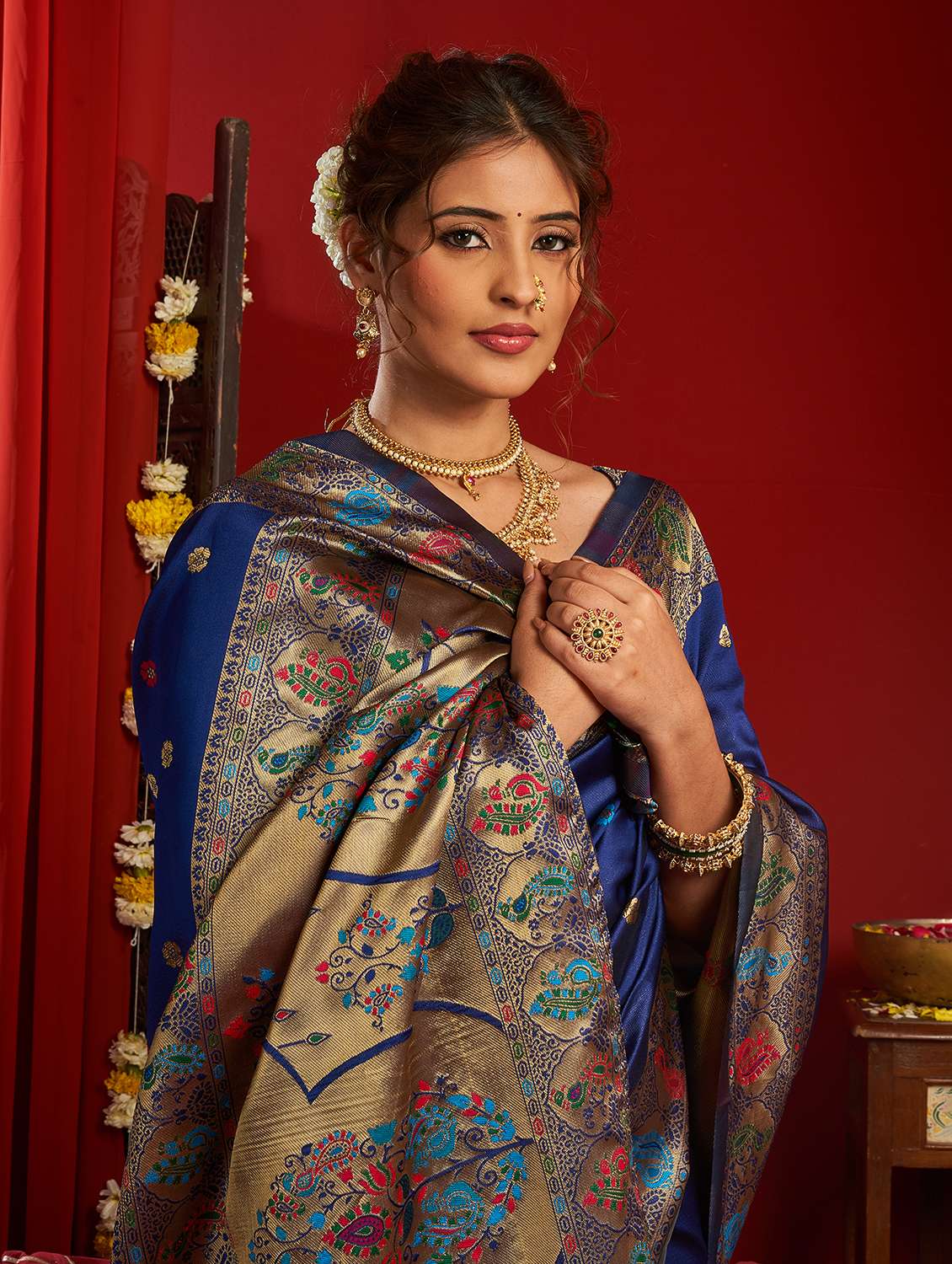 women self design paithani saree with blouse - 22593110 -  Standard Image - 1