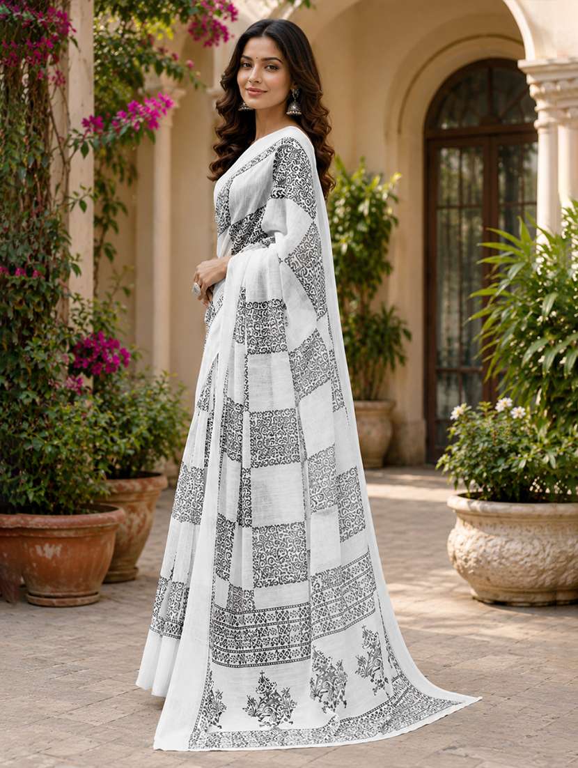 women printed casual wear saree with blouse - 22593200 -  Standard Image - 1