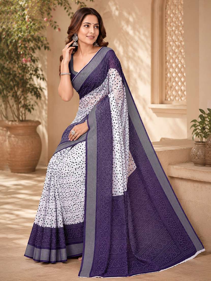 women printed casual wear saree with blouse - 22593215 -  Standard Image - 1