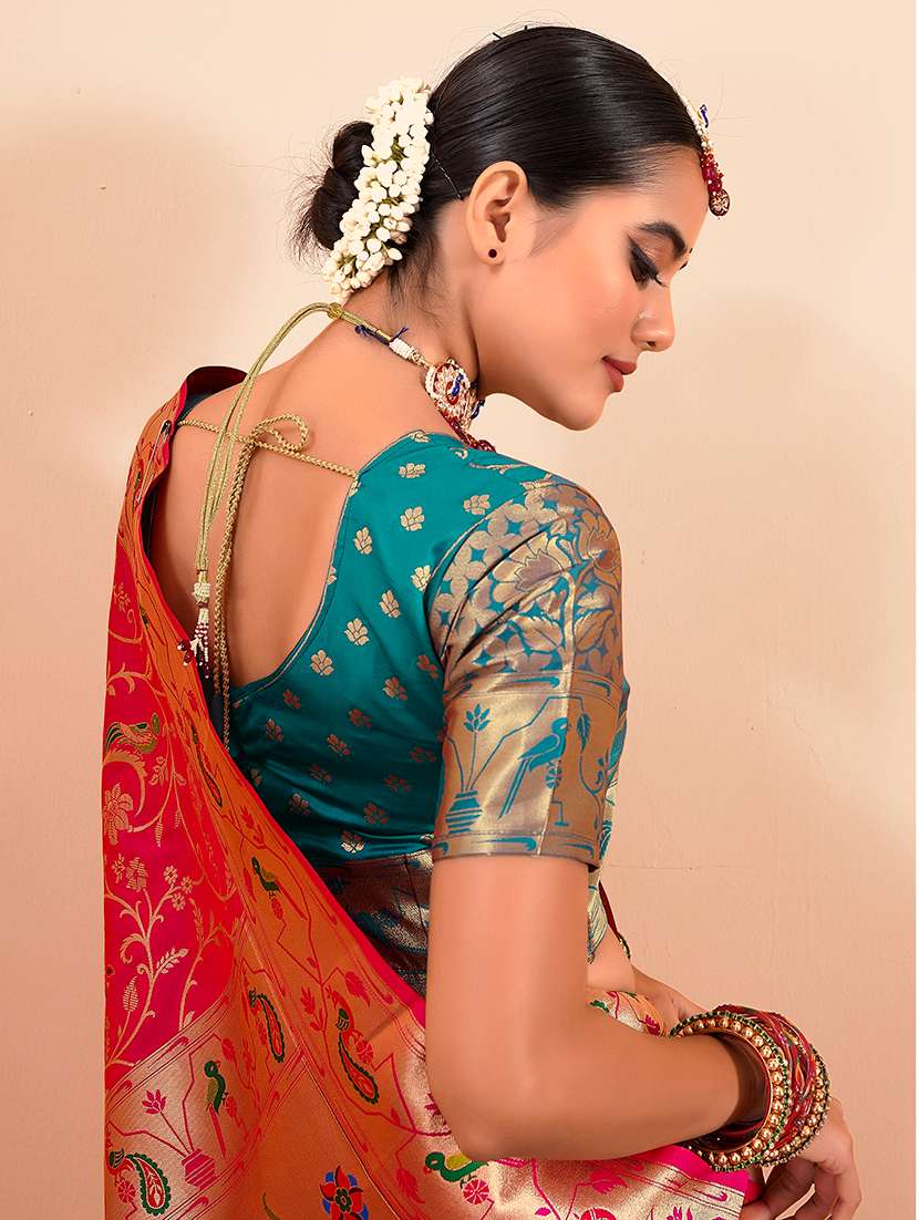 women self design paithani saree with blouse - 22593491 -  Standard Image - 1