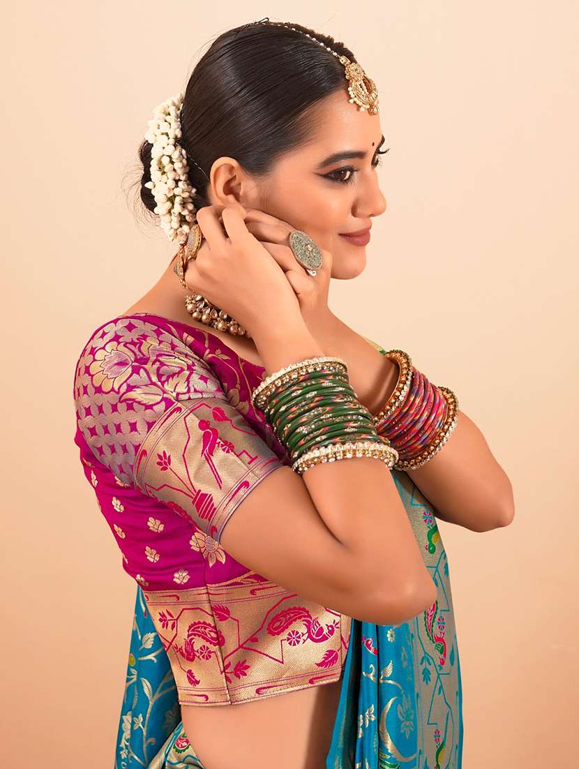 women self design paithani saree with blouse - 22593494 -  Standard Image - 1