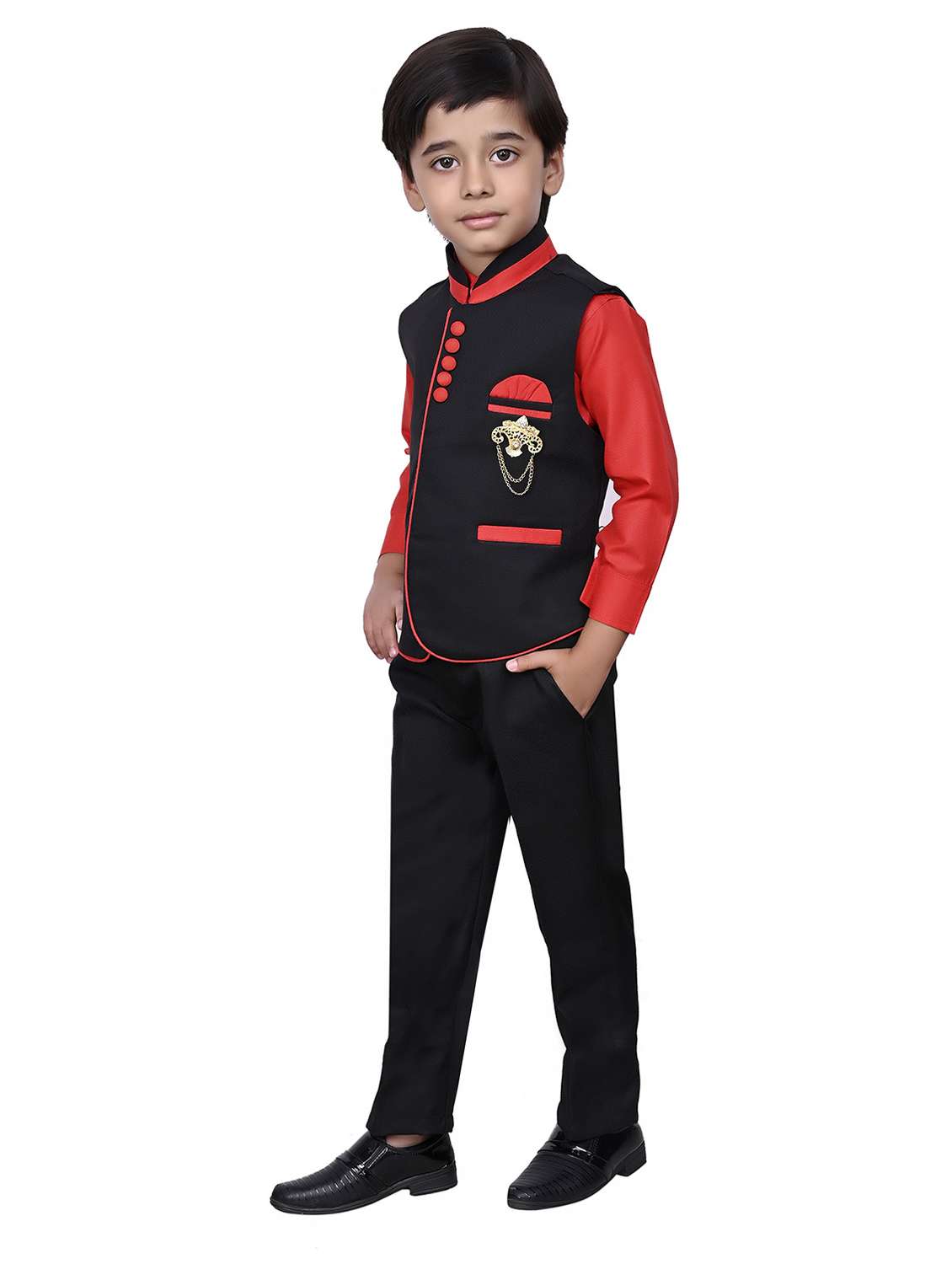 Boys Solid Long Sleeves Suit Set - 22593528 -  Standard Image - 1