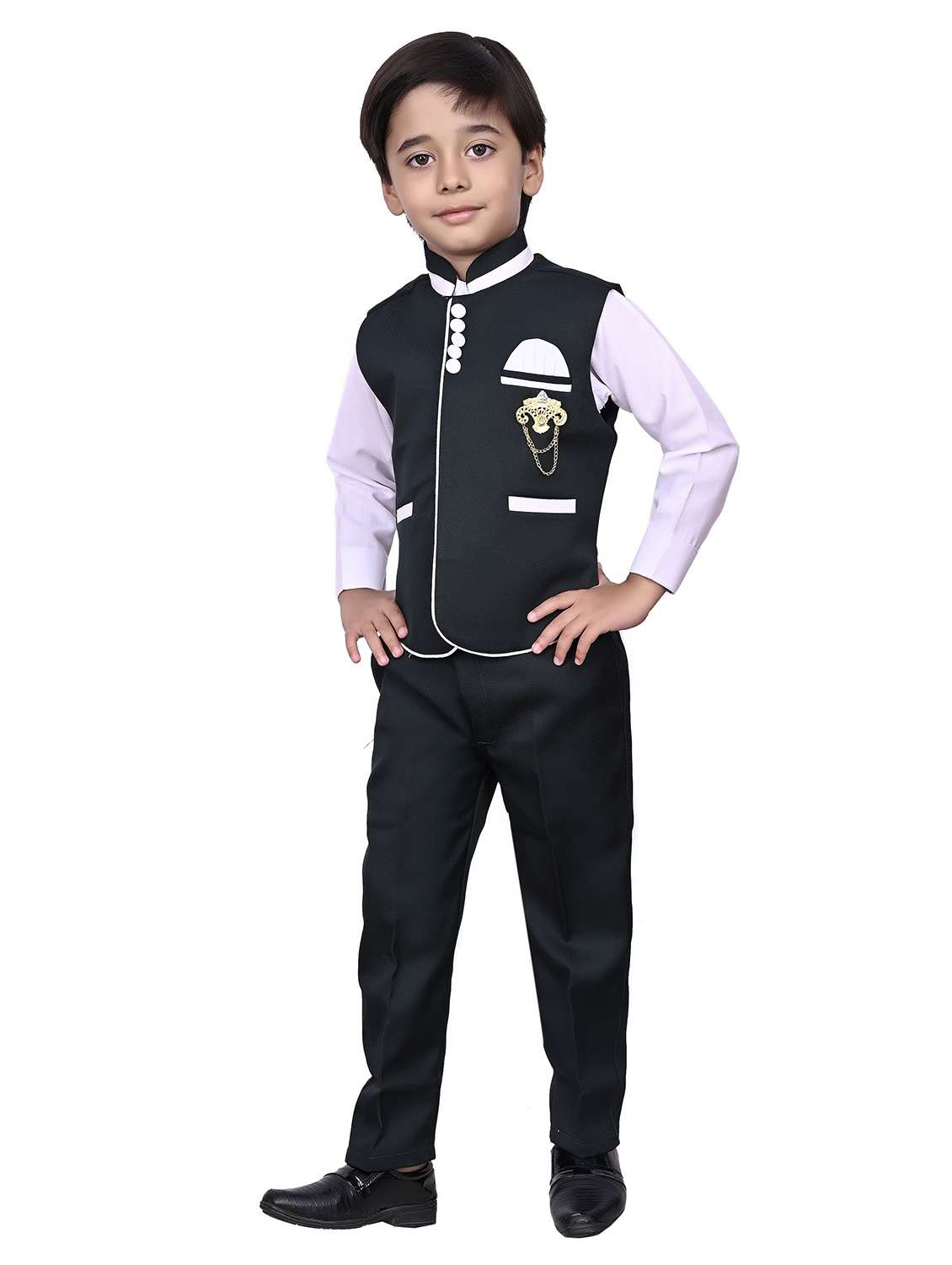 Boys Solid Long Sleeves Suit Set - 22593531 -  Standard Image - 1