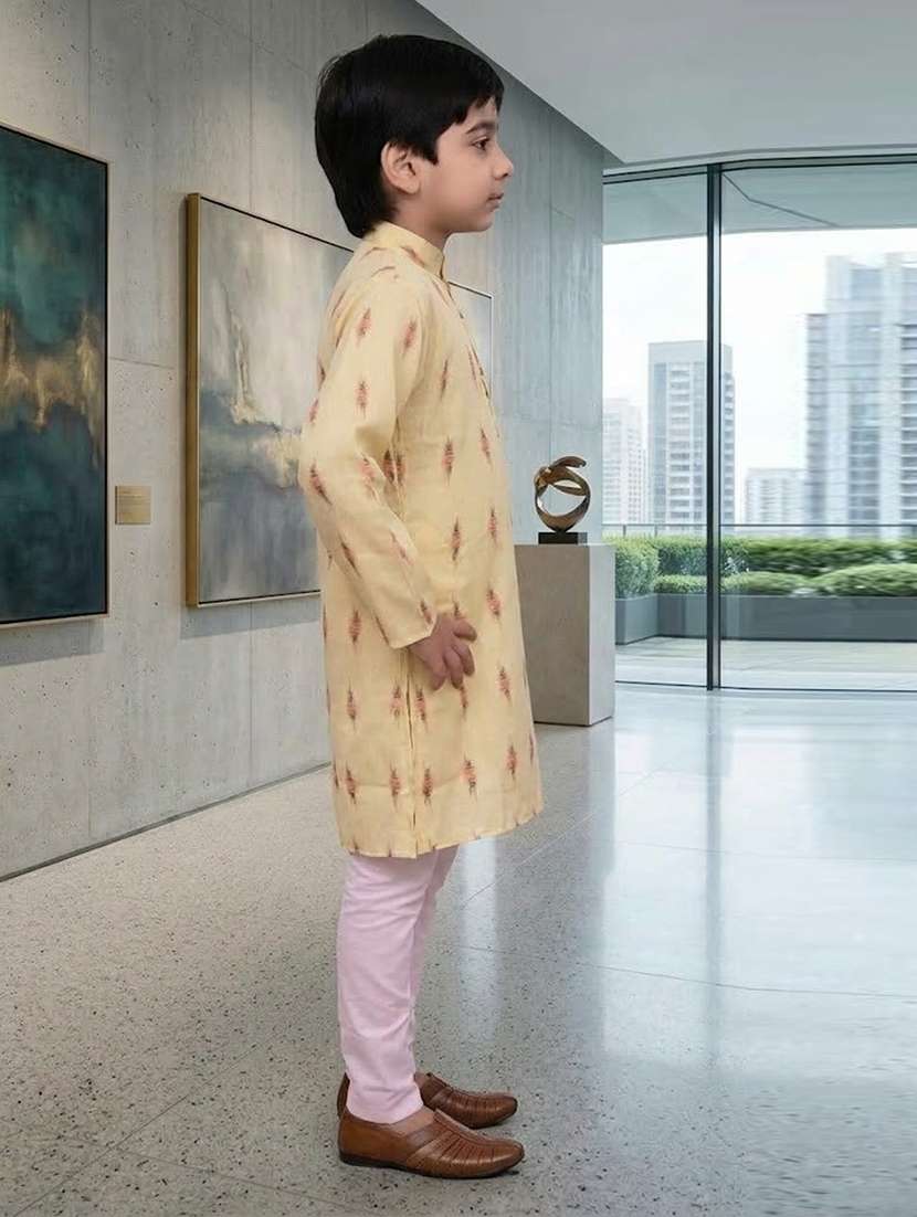 Boys Printed Mandarin Neck Kurta Set - 22593606 -  Standard Image - 4