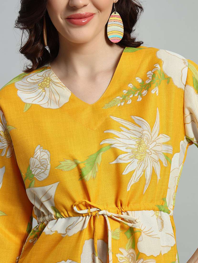 women printed three quarter sleeves ethnic co-ord set - 22593627 -  Standard Image - 1