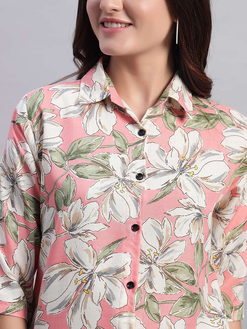 women printed three quarter sleeves ethnic co-ord set - 22593631 -  Standard Image - 1
