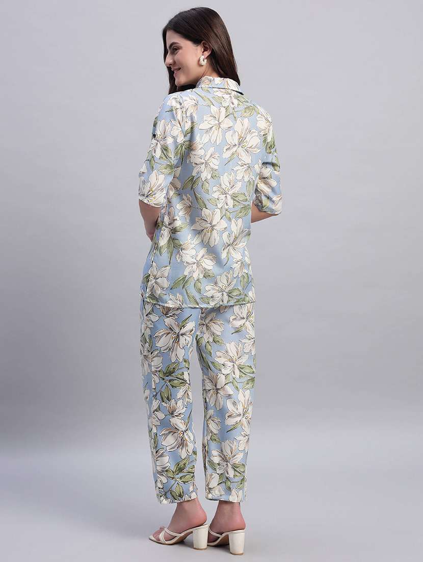 women printed three quarter sleeves ethnic co-ord set - 22593632 -  Standard Image - 4