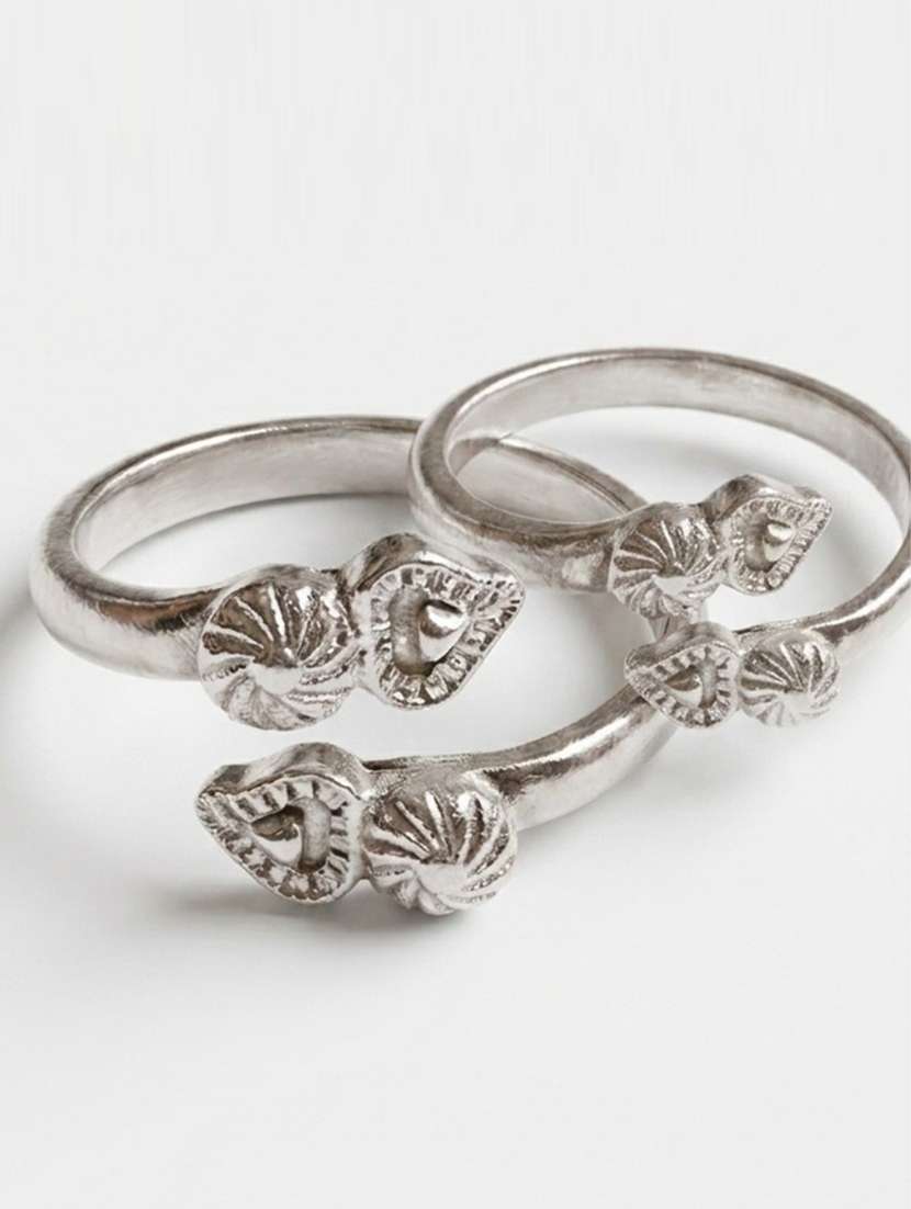 Women Oxidised Adjustable Toe Ring Set - 22593772 -  Standard Image - 1