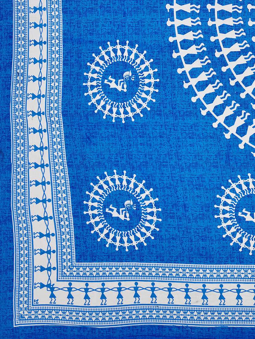 kivo bedsheets 100% pure cotton jaipuri print double bedsheet with 2 pillow covers-size 85x90 inchs - 22593803 -  Standard Image - 4