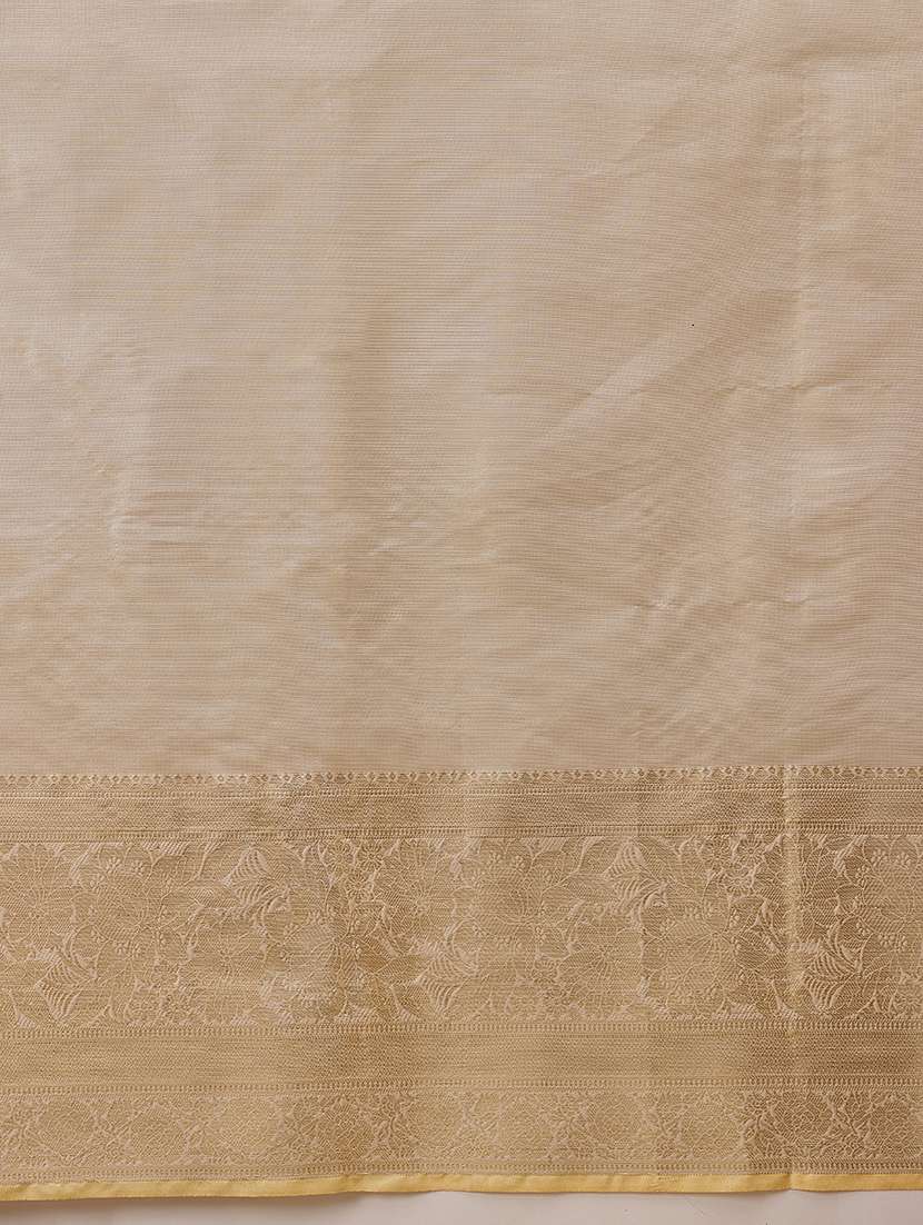 Women Solid With Bordered Kasavu Saree With Blouse - 22593805 -  Standard Image - 4