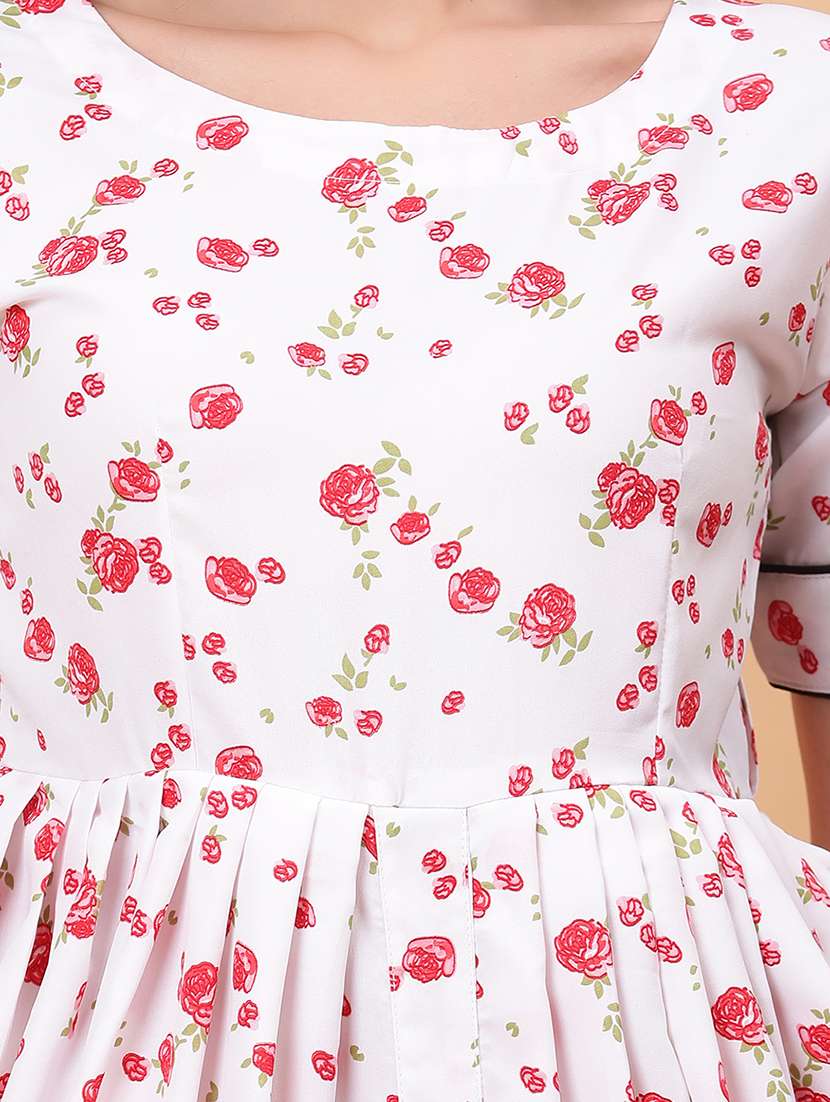 women printed short sleeves asymmetric dress - 22594153 -  Standard Image - 1