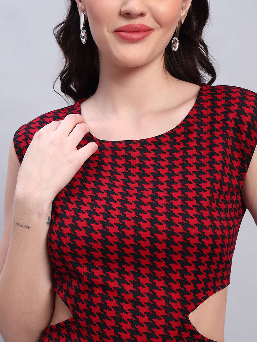 women printed cap sleeves sheath dress - 22594158 -  Standard Image - 1