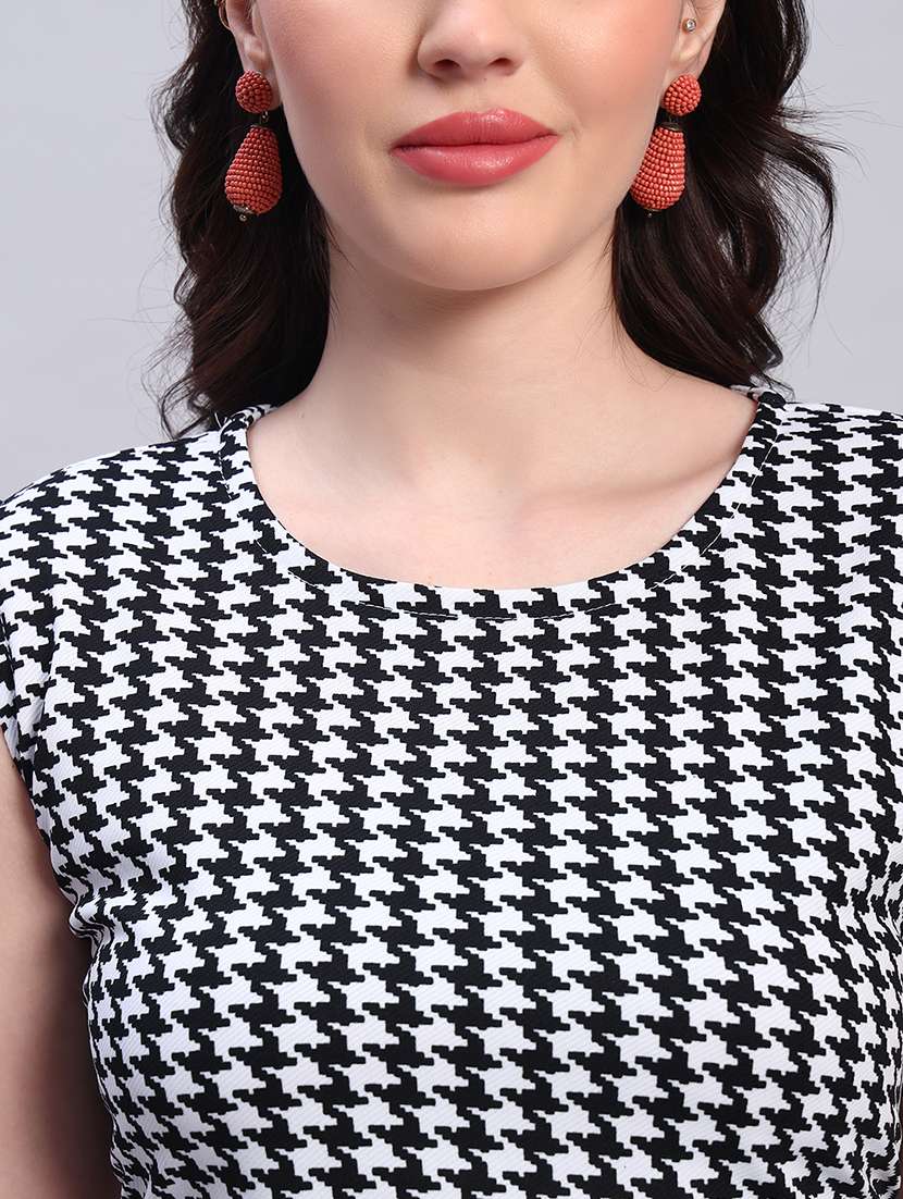 women printed cap sleeves sheath dress - 22594159 -  Standard Image - 1