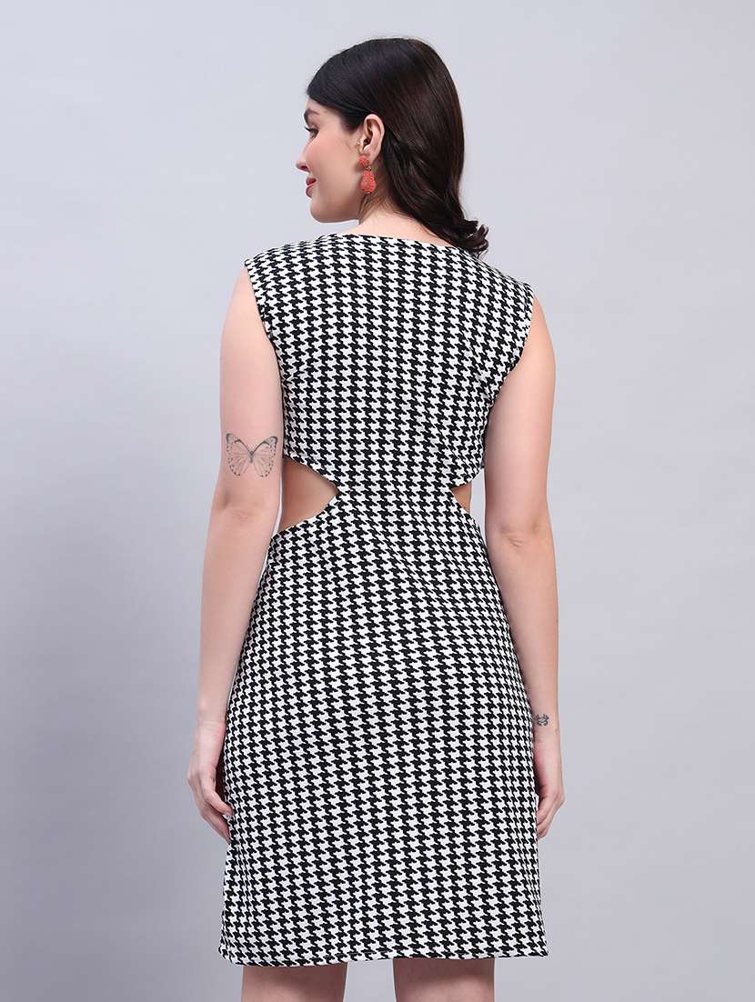 women printed cap sleeves sheath dress - 22594159 -  Standard Image - 4