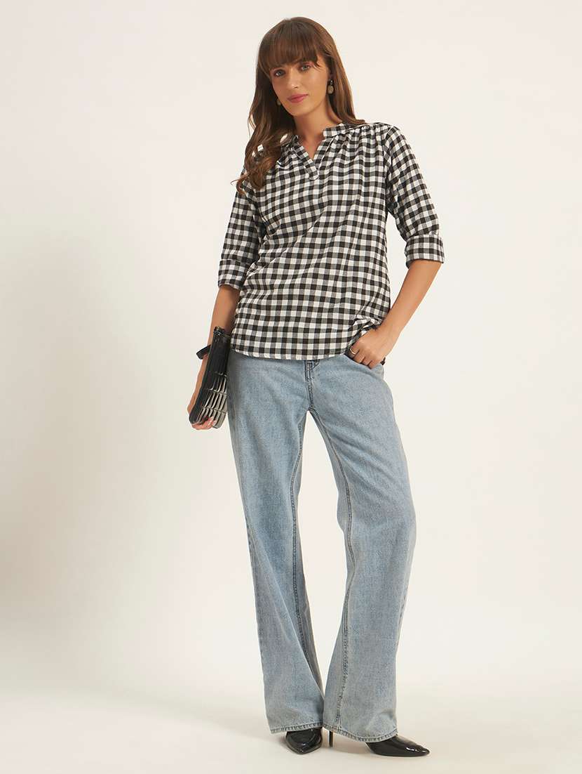 women printed three quarter sleeves regular top - 22594183 -  Standard Image - 4