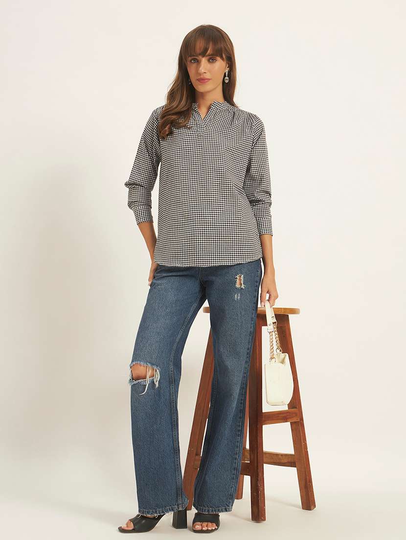 women printed three quarter sleeves regular top - 22594185 -  Standard Image - 4