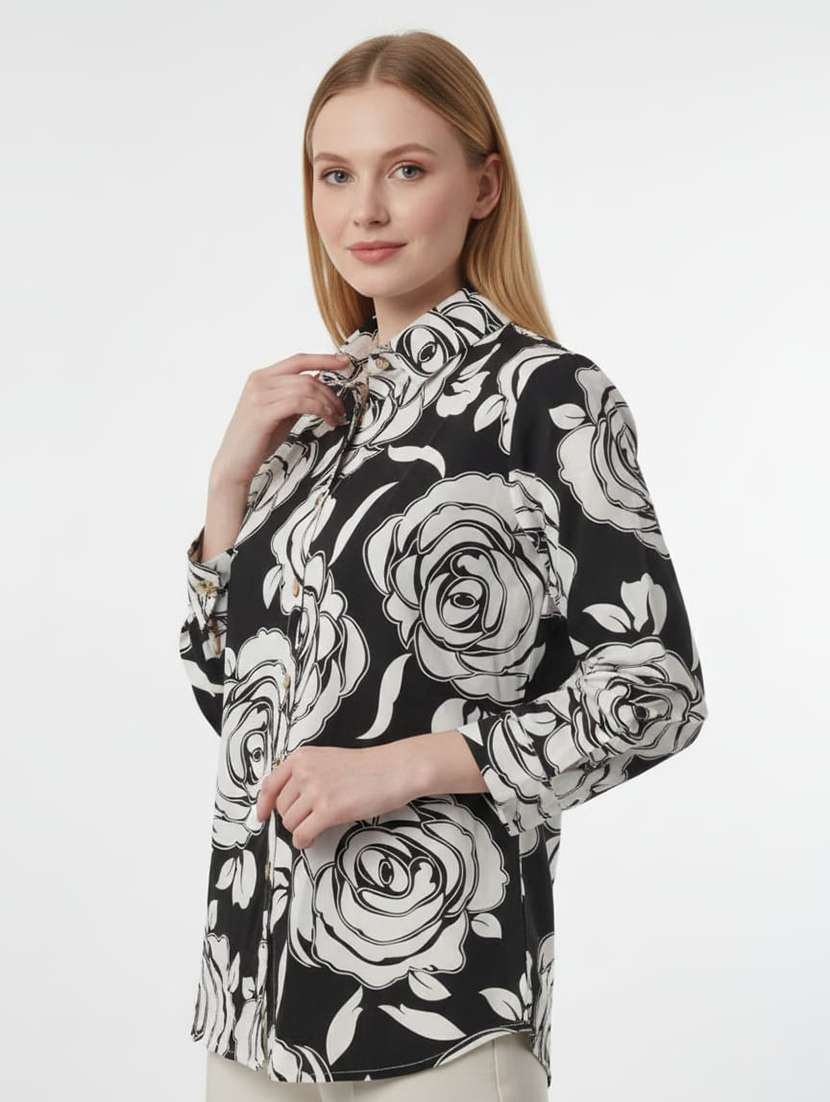 women printed long sleeves regular fit shirt - 22594204 -  Standard Image - 1