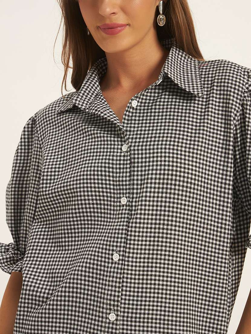 women printed puff sleeves regular fit shirt - 22594209 -  Standard Image - 1